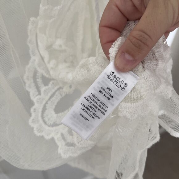 Rachel Zoe Sheer Lace Kimono Cardigan White Boho Beach Cover Up Maternity - Picture 3 of 6